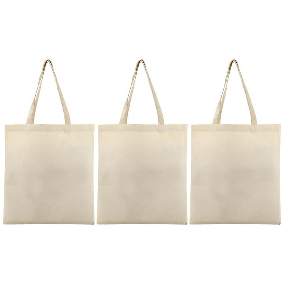 15.7"H X 11.8"W Cotton Canvas Tote Bag - pack of 3 Reusable Shopping Bag with Simple Fashion | Sturdy Handle for Groceries, Shopping & Daily Use | DIY Gift Bag Cotton Tote for Everyday Carry(3 PCs)