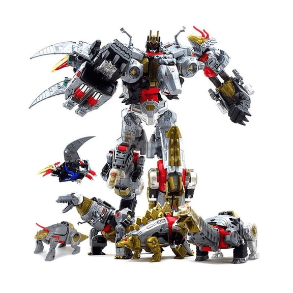15.7 Inch 5 In 1 KO Volcanicus Dinoking Dinosaur Merging Robot Complete Collectible Set