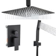 thumbnail image 1 of 15.7 Inch Ceiling Mount Matte Black Shower System Bathroom Luxury Rain Mixer Shower Combo Set Ceiling Rainfall Shower Head System (Complete Contain Shower Faucet Rough-in Valve Body and Trim), 1 of 8