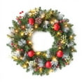 thumbnail image 1 of 15.7 Inch Christmas Wreath for Front Door, Outdoor Christmas Wreath with Lights, PreLit Battery Powered Wreath Decorative with Natural Pine Cone for Christmas Decoration, 1 of 7