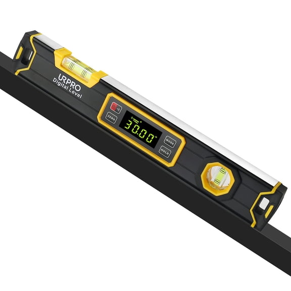 15.7-Inch Digital Torpedo Level Protractor Neodymium Inclinometer Bright LCD Display Black