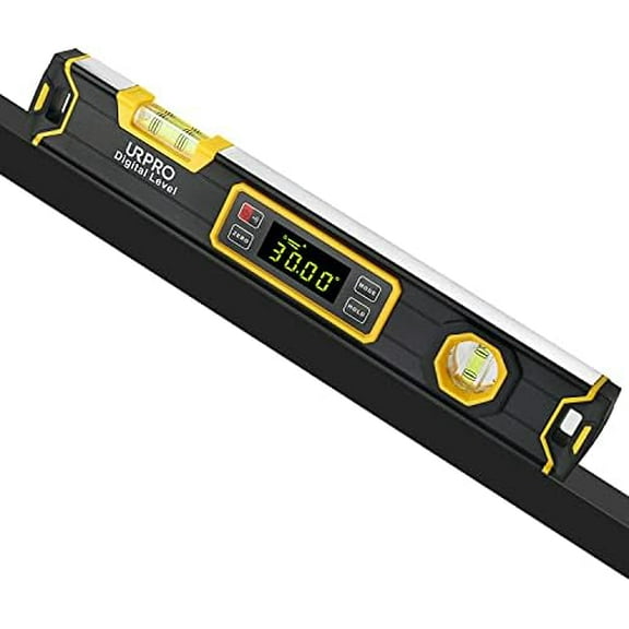 15.7-Inch Digital Torpedo Level and Protractor Neodymium Inclinometer V-Groove Magnets Bright LCD Display smart level IP54 Dust/Water Resistant Black$$Tools