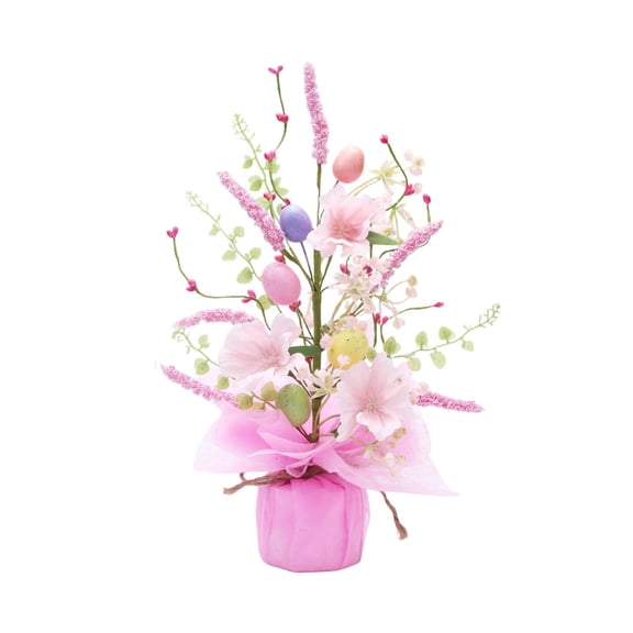 15.7 Inch Easter Egg Tree Tabletop Decor - Artificial Spring Decoration with Delicate Ornaments for Home, Party, Wedding, and Holiday Celebrations, Easter Decorations for Spring and Summer
