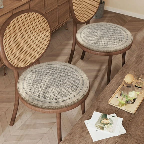 15.7 Inch Japanese Style Handcrafted Eco-friendly Padded Knitted Straw Flat Seat Cushion, Hand Woven Tatami Floor Cushion Corn Maize Husk