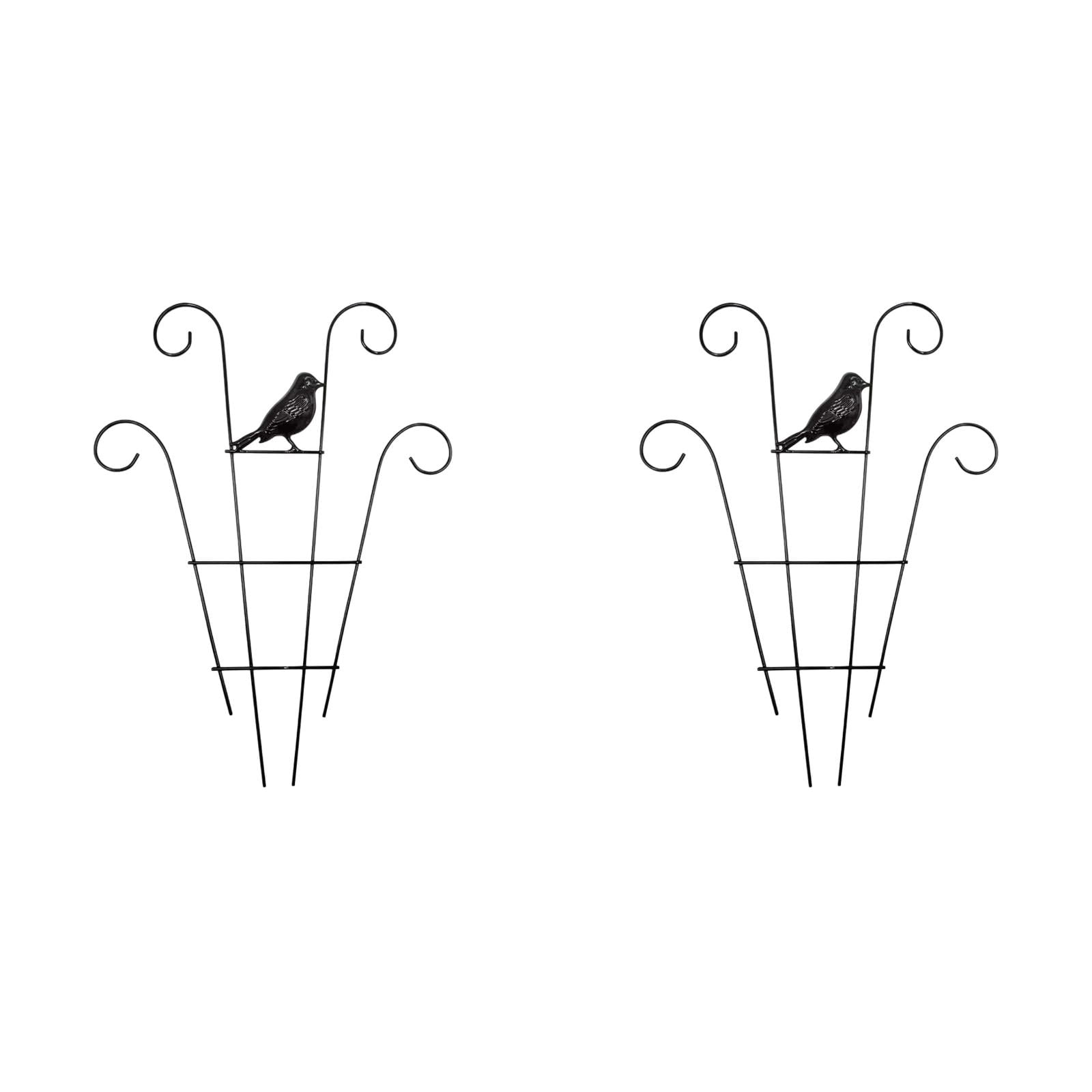 15.7 Inch Metal Trellis Stakes for Climbing - Garden Support Stakes for Indoor Outdoor Potted Flowers, Monstera, Vines, Tomatoes, Cucumbers, and Vegetables (2 PCS)