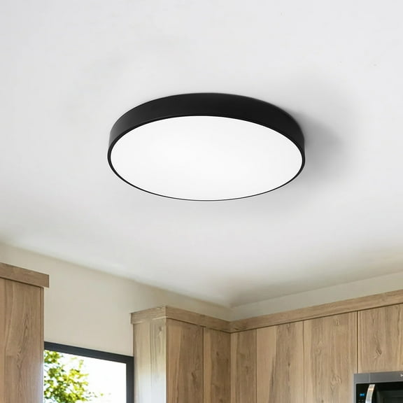 15.7 Inch Modern Round LED Ceiling Light, 36W Cold White Light Minimalist Semi-flush Mount Ceiling Light Fixture