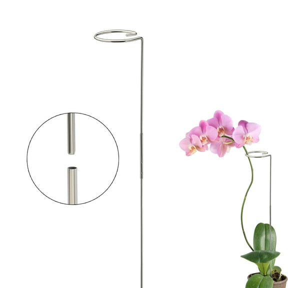 15.7 Inch Plant Stakes for Flowers , Stainless Steel Garden Tall Single Stem Support Stake Plant Cage Support Rings for Flowers Amaryllis Tomatoes Peony Lily Rose Narcissus