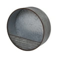 thumbnail image 1 of 15.7 Inch Round Galvanized Metal Hanging Wall Planter, 1 of 4