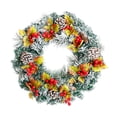 thumbnail image 1 of 15.7 Inch Snow Flocked Christmas Wreath for Front Door, Artificial Winter Wreath with Pinecones & Berries for Outdoor Indoor Wall Window Xmas Holiday and New Year Decorations, 1 of 6