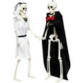 thumbnail image 1 of 15.7 Inch Spooky Skeleton Bride And Groom Wedding Couple Statue Hanging Ornament For Party Decorations Scary Gothic Décor Figurines, 40Cm Size Lifelike Design, 1 of 5
