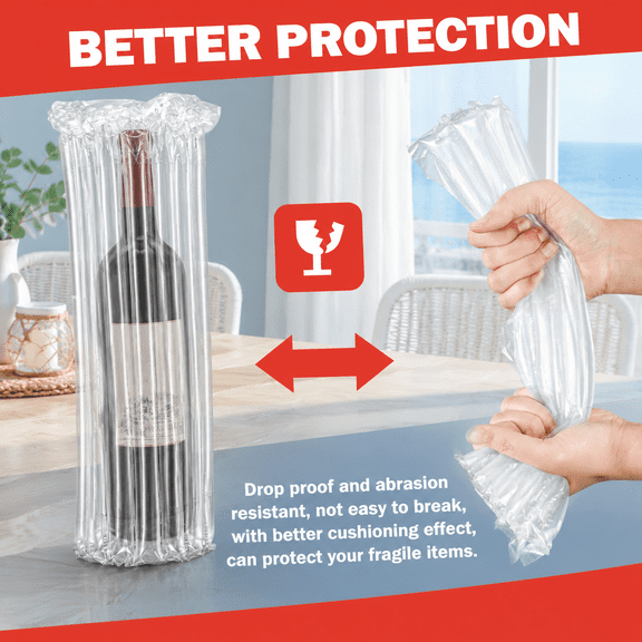 15.7” Inflatable Air Column Bubble Cushioning Wrap Roll for Heavy Duty Packing and Shipping