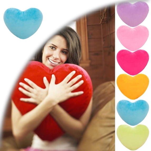 15.7" Plush Pillow Heart Shape Cushion Fluffy Throw Pillow Decorative Back Cushion for Friends Valentine's Day