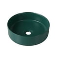 thumbnail image 1 of 15.7'' Round Vessel Sink, Bathroom Vessel Sinks, Bathroom Sinks Above Counter Porcelain Ceramic Vessel Vanity Sink Art Basin, Counter top Sink, Dark Green, 1 of 7