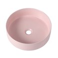 thumbnail image 1 of 15.7'' Round Vessel Sink, Bathroom Vessel Sinks, Bathroom Sinks Above Counter Porcelain Ceramic Vessel Vanity Sink Art Basin, Counter top Sink, Pink, 1 of 8