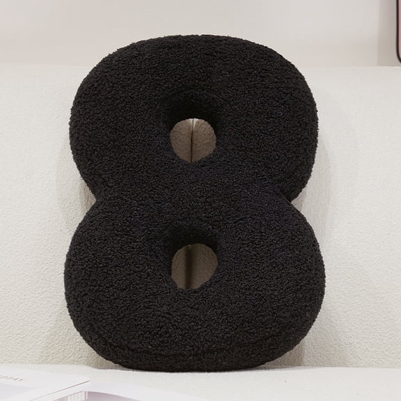 15.7" Soft Velvet Black Digital Pillow Digital 0 to 9 Decorative Throw Pillow for Bedroom Living Room DecorDigital 8