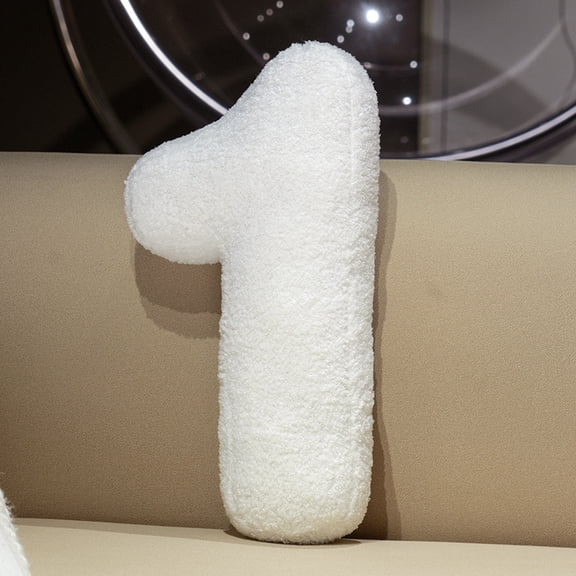 15.7" Soft Velvet White Digital Pillow Digital 0 to 9 Decorative Throw Pillow for Bedroom Living Room DecorDigital 1