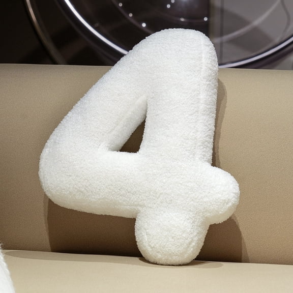 15.7" Soft Velvet White Digital Pillow Digital 0 to 9 Decorative Throw Pillow for Bedroom Living Room DecorDigital 4