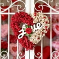 thumbnail image 1 of 15.7" Valentine's Day Wreath, Burlap Heart Shaped Wreath with Love Sign, Romantic Wreaths for Front Door, Valentines Day Holiday and Wedding Decor, 1 of 9