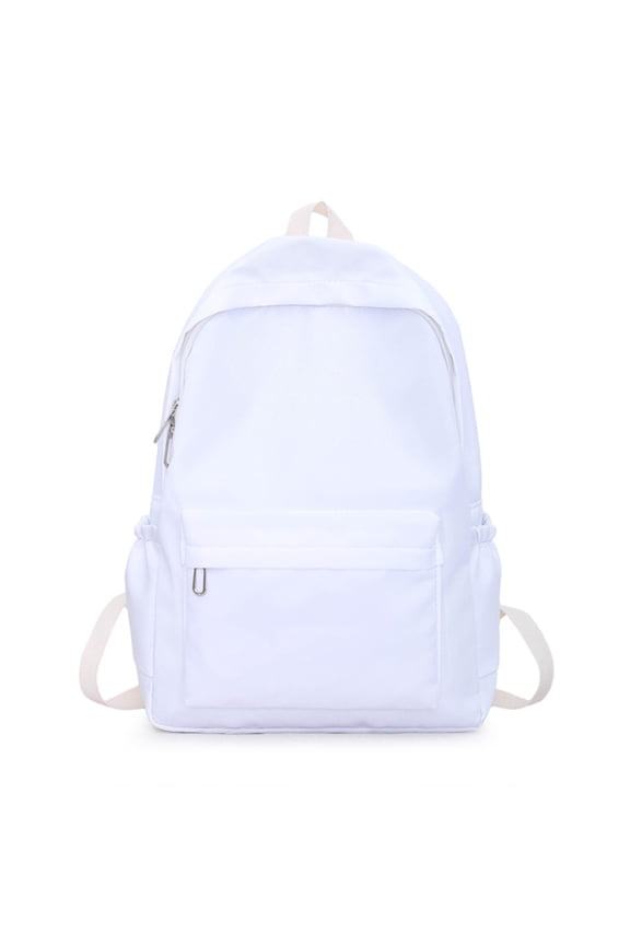 15.7" White Backpack Laptop Bag - Waterproof Travel Backpack, Large Capacity School Bag with Side Pockets, Back to School， Minimalist Durable Commuter Bag for College Students
