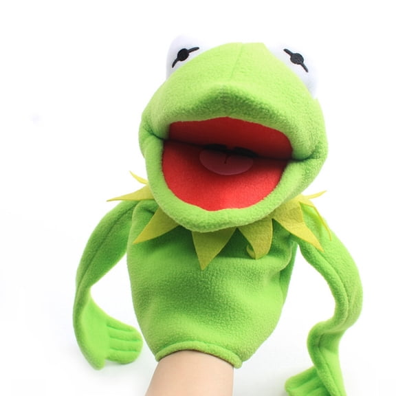 15.7 in / 40 cm Green Frog Hand Puppet, Soft Animal Plush Toy for Party & Gift