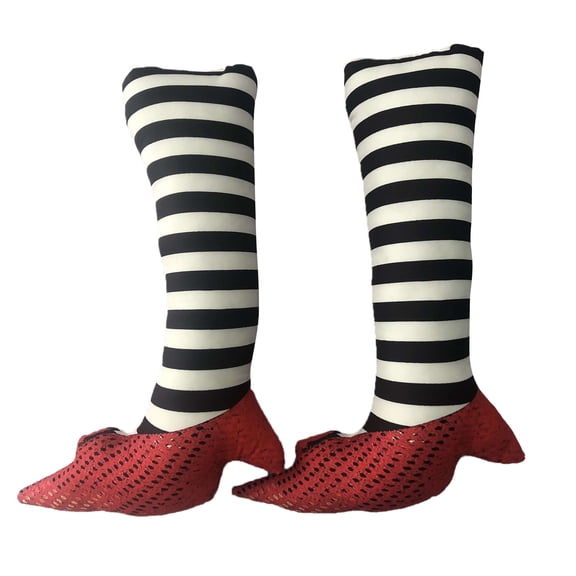 15.7 in. Halloween Scary Witch Legs 2 Pcs — Bold Colors with Scary Vibes, Halloween Decorations for Front Yard Pathways, Trick or Treat Routes & Outdoor Haunted Displays — great for Costume Parties