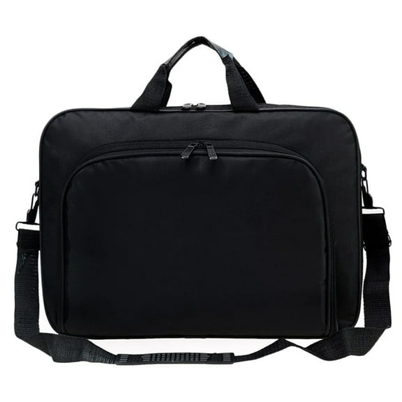 15.7" x 11.4" Laptop Shoulder Bag,Portable Business Notebook Bag with Organizer,Oxford Cloth,Black,1PC