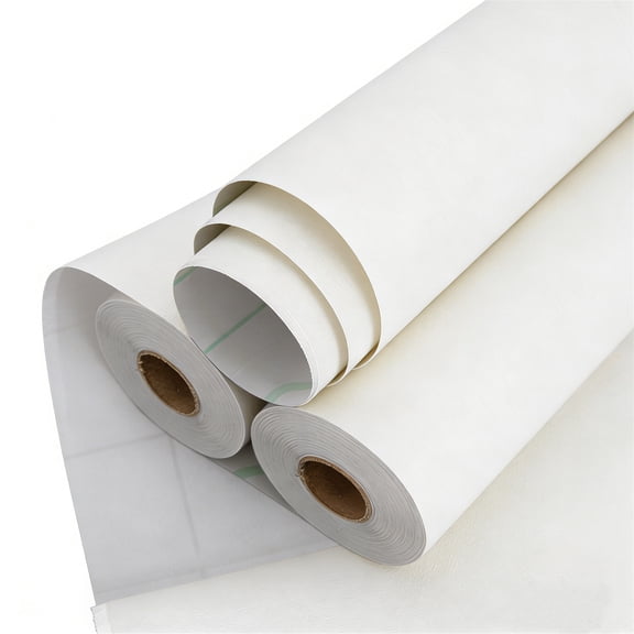 15.7" x 118" Waterproof Wallpaper Self-Adhesive Wallpaper Removable Desktop Decals Contact Paper for Kitchen, Bathroom, Cabinets, Countertops and Rental Home - White