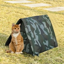 15.7 x 13.7 x 12.6 inch Outdoor Cat House Waterproof Kennel with Removable Cover for Stray Cats and Small Dogs