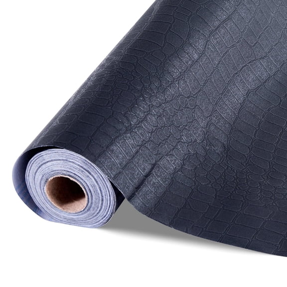 15.7 x 393.7 Inch Black Cracked Texture Peel and Stick Wallpaper Roll, Waterproof Self-Adhesive Contact Paper, Easy to Clean & Remove Vinyl Wall Covering for Kitchen, Bathroom, Bedroom, Office Decor