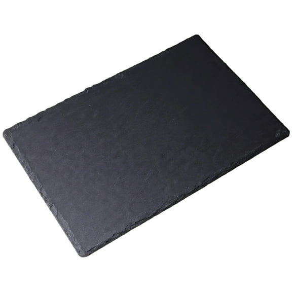 15.7 in x 9.8 in (40 cm x 25 cm) Black Natural Slate Cutting Board for Kitchen, Decorative and Functional, Flat Polished Surface, Anti-Slip Design, Easy to Clean, Ideal for Food Prep and Serving