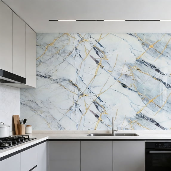15.7"x118" Self-Adhesive Marble Effect Tile Wall Sticker Background,Vinyl Furniture Film ,Waterproof Marble Look Wallpaper for Kitchen,Bathroom,Living Room