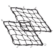 2Pack 15.7"x15.7" Bungee Cargo net Motorcycle, Made of Latex Heavy Duty Bungee Net Stretches to 33"x33", Luggage Thicken Netting with3 x3 Small Mesh&6 Adjustable Metal Hooks for Motorcycle, Bike, ATV