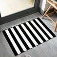thumbnail image 1 of 15.7"x23.6" Striped Outdoor Rug, Washable Front Porch, Black/White, 1 of 7