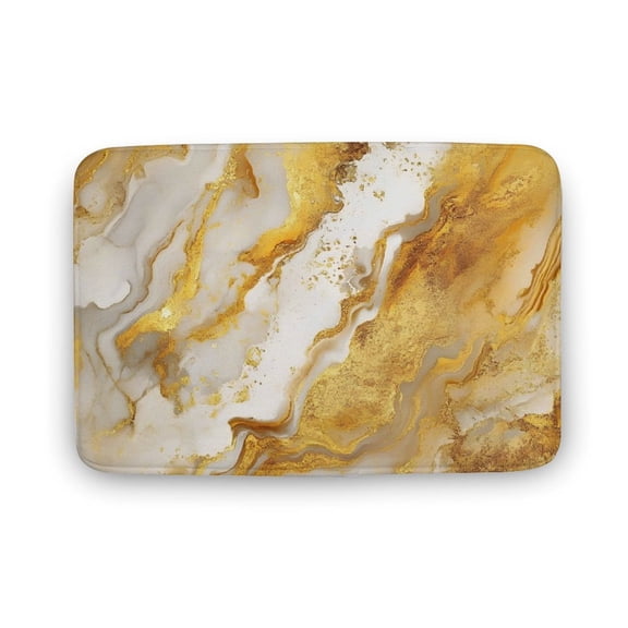 15.7"x23.6 " Thickening Coral Velvet Cushion Antiskid Super Absorbent Is Not Easy To Dirty Wool Fade Resistance For Master Bathroom Toilet Dresser Holiday Home Gold Marble_1
