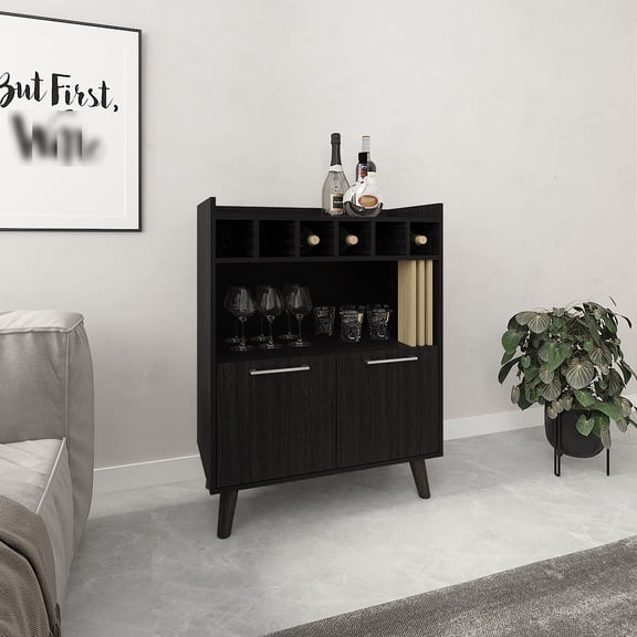 15.70 in Deep Bar Cabinet with Two-Door Storage / Keeps Bar Essentials Hidden in Dining Room