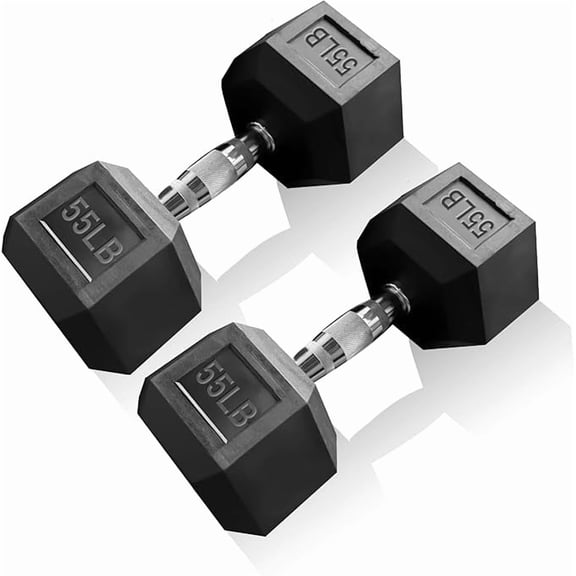 15-70LB Hex Dumbbell Set - Rubber Coated Heavy Duty Iron Weights, Multi-Size Options for Home Gym Strength Training & Muscle Building