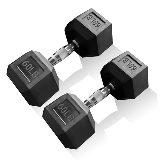 15-70LB Hex Dumbbell Set - Rubber Coated Heavy Duty Iron Weights, Multi-Size Options for Home Gym Strength Training & Muscle Building