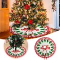 thumbnail image 1 of 15.74'' Christmas Tree Skirt -Merry Christmas Santa Claus Christmas Tree Pattern, Rustic Farmhouse Christmas Tree Skirt Mat for New Year Xmas Home Decor Christmas Decorations, 1 of 7