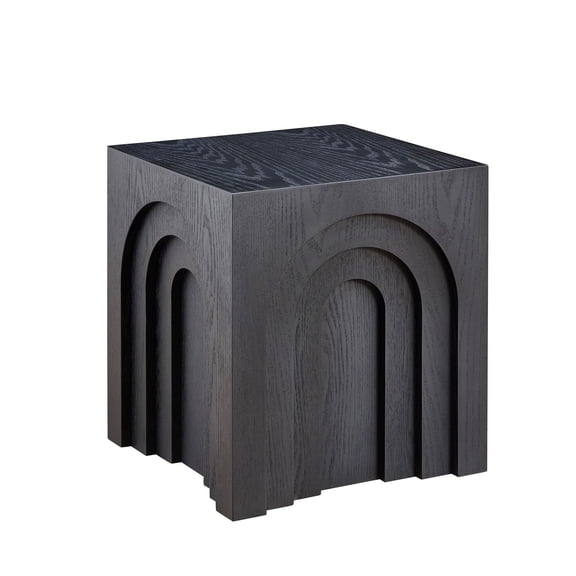15.74'' Square Side Table Small Coffee Table Accent Table Bedside Table for Living Room Bedroom,BLACK