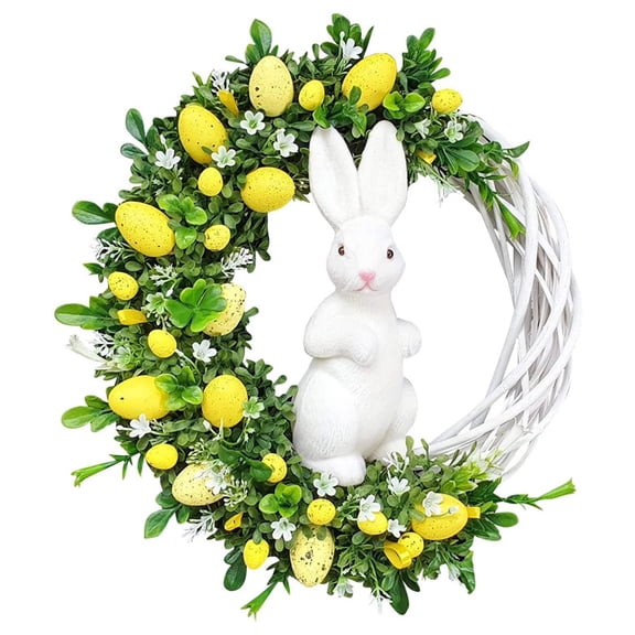 15.74 inch Easter Wreath, Artificial Easter Egg Wreath for Front Door Decortaion,Spring Wreath with Pastel Eggs and Mixed Twigs for Easter Decorations