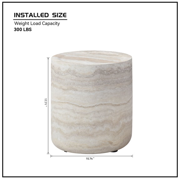15.74 inch Faux MARS marble Pattern Coffee Tables for Living Room Round Tea table for Living Room, No Need Assembly.
