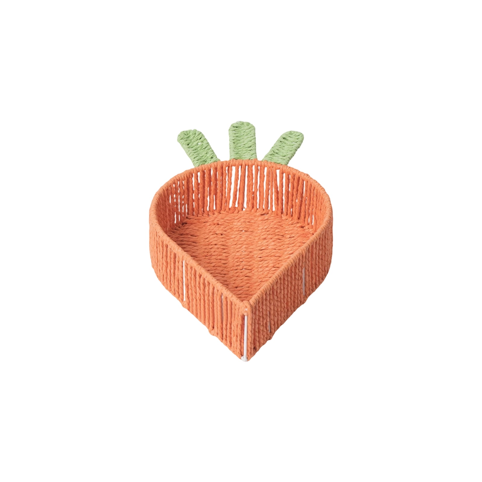 15.74Inch Easter Woven Carrot Basket, Cute Vegetable Carrot Storage Baskets Fruit Snack Candy Storage for Entryway Desktop Home Easter Party Decor