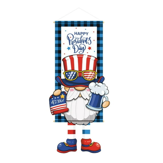 15.74x43.3in Patriotic Door Hanging - Fade-Resistant Polyester July 4th Decor with Easy Hanging