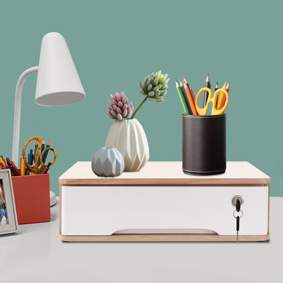 15.75*11.02*4.72in Indoor Desktop Storage Box Tabletop Desktop Storage Box Office Study Dresser