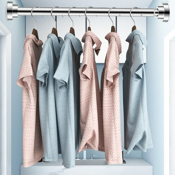 15.75-21.65in Extendable Shower Curtain Tension Rod - No-Drilling Telescopic Bath Closet Pole, Adjustable Hanging Rod for Bathroom, Kitchen & Wardrobe, Easy Installation