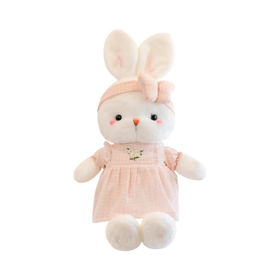 15.75" Cute Bunny Plush Toy for Girls Stuffed Rabbit Doll Bedtime Sleeping Companion Soft Cotton Hugging Pillow Birthday Christmas Holiday Gift Pink