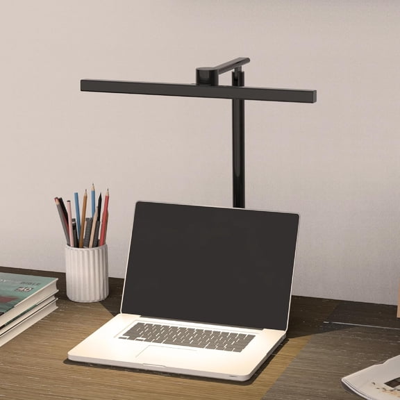 15.75’ Desk Lamp: Dim, Warm~Cool White Adjustable, Anti-Glare, Sensor, 10W LED, Eye Protection, Foldable, Clamp, Perfect for Painting, Design, Work, Study, Reading (Black)