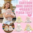 thumbnail image 1 of 15.75" Easter Bunny Stuffed Animals with Clothes & Bow tie,Safe Material Soft Washable Stuffed Bunny,Cute Plush Toy Rabbit Easter Decoration Birthday Gift for Boys and Girls Khaki 15.75", 1 of 7