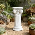 thumbnail image 1 of 15.75" H Classic Roman Column Design,Elegant White Resin Plinth Base for Garden Statues and Home Decor,White, 1 of 7