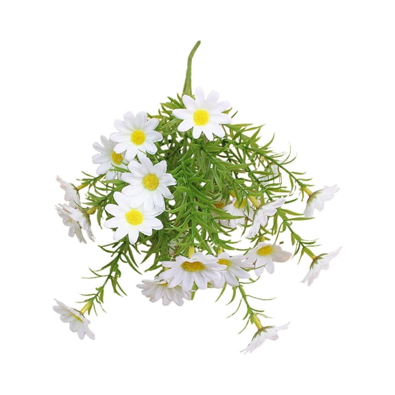 15.75 Inch Artificial Silk Daisy Bouquet, Stemmed Faux Wild Daisy Flowers, Lifelike Fake Bloom Bundle, Decorative Floral Supply for Kitchen, Balcony, Indoor Home and Party Arrangement